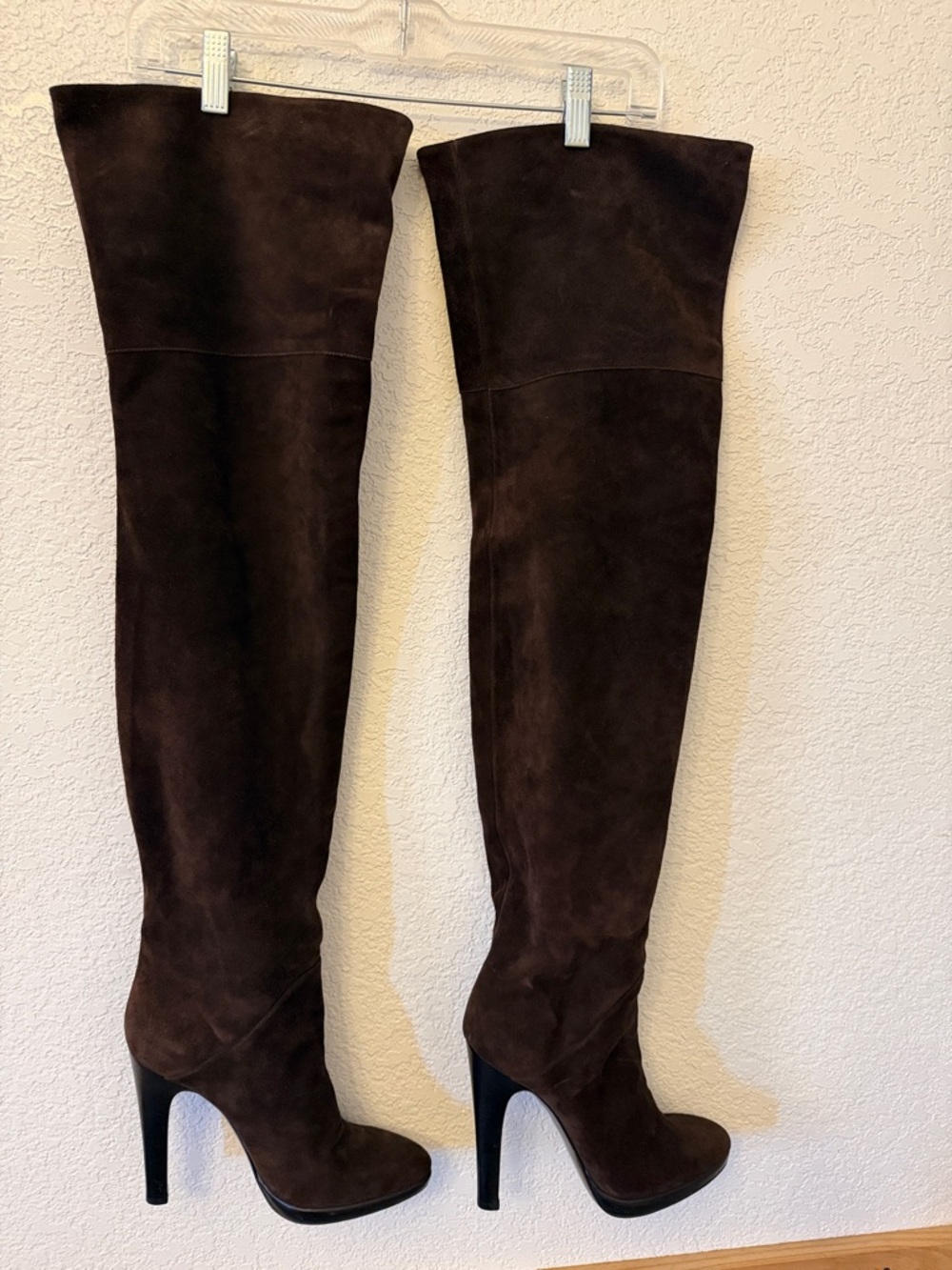 Giuseppe Zanotti Dark Brown Over-the-Knee Suede Stiletto Boots